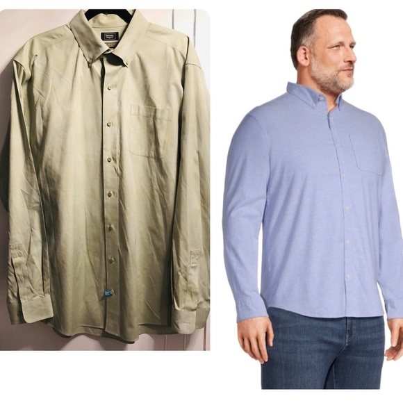 Denver Hayes XLT Mens Oxford Classic fit Long Sleeve Button Down Tailored Shirt - Picture 1 of 11